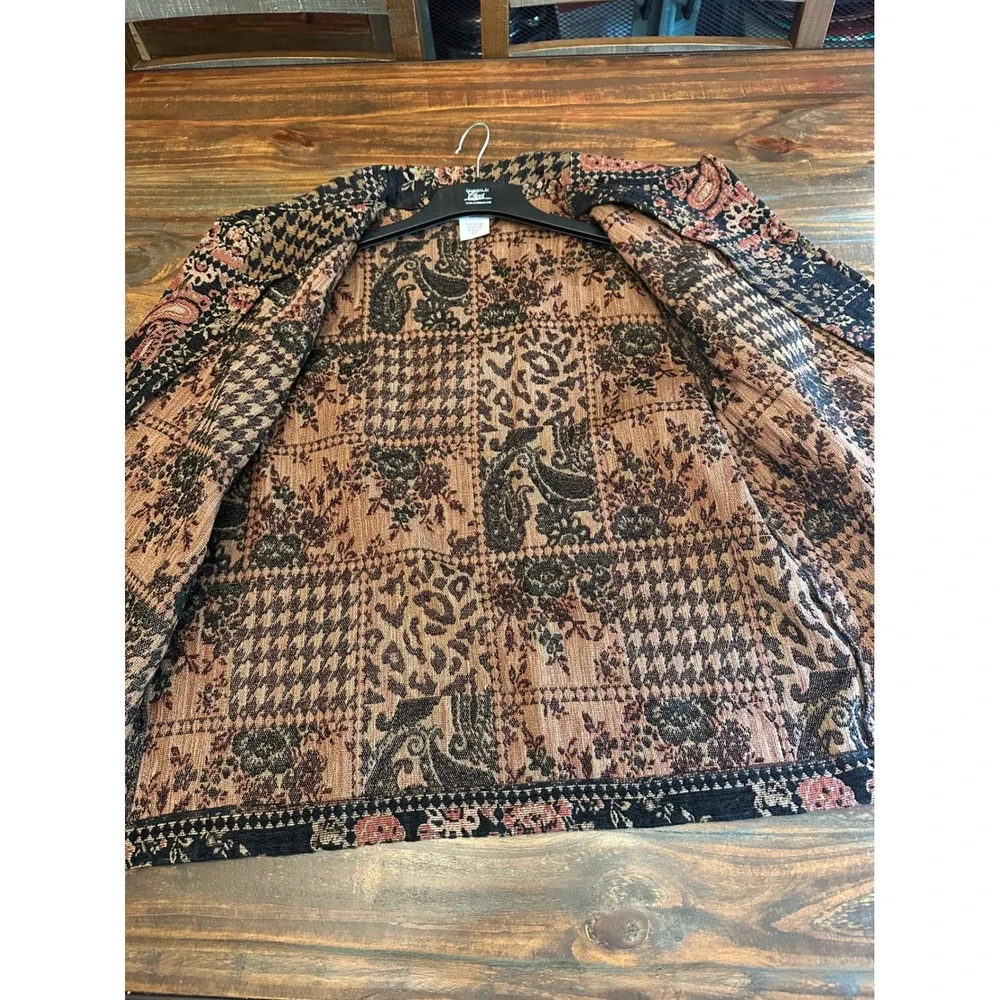 VINTAGE C.M.‎ Shapes Tapestry Jacket Floral Paisley Print Button Front Coat 18W